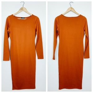 Forever 21 Solid Midi Dress Size Medium